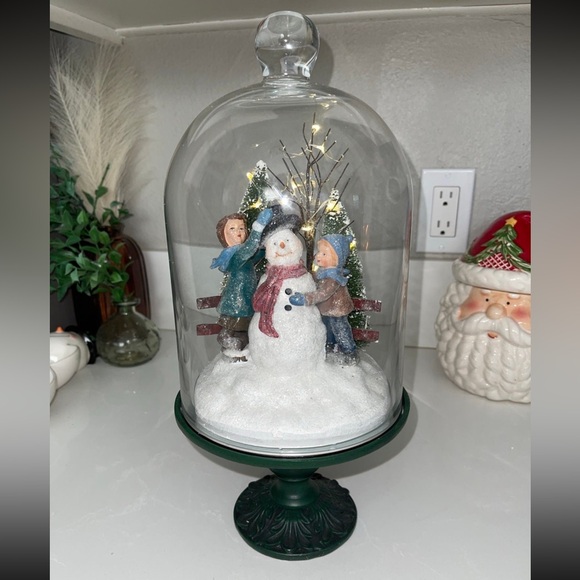 Valerie Parr Hill QVC Snowman Christmas Glass Dome Light Up Decor - Picture 2 of 8